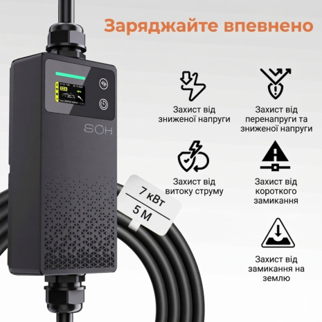 Зарядка GB/T для электромобиля SOH 32А 7кВт - GB/T EVX07B Wi-Fi - Фото №11