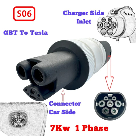 Переходник с GB/T AC на авто Tesla (NACS) 7кВт Evolado - Фото №7