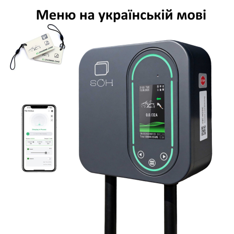 Зарядна станція SOH Wallbox NACS(Tesla з США) 32A 7,4кВт - NACS SOH EWE07W - Фото №12